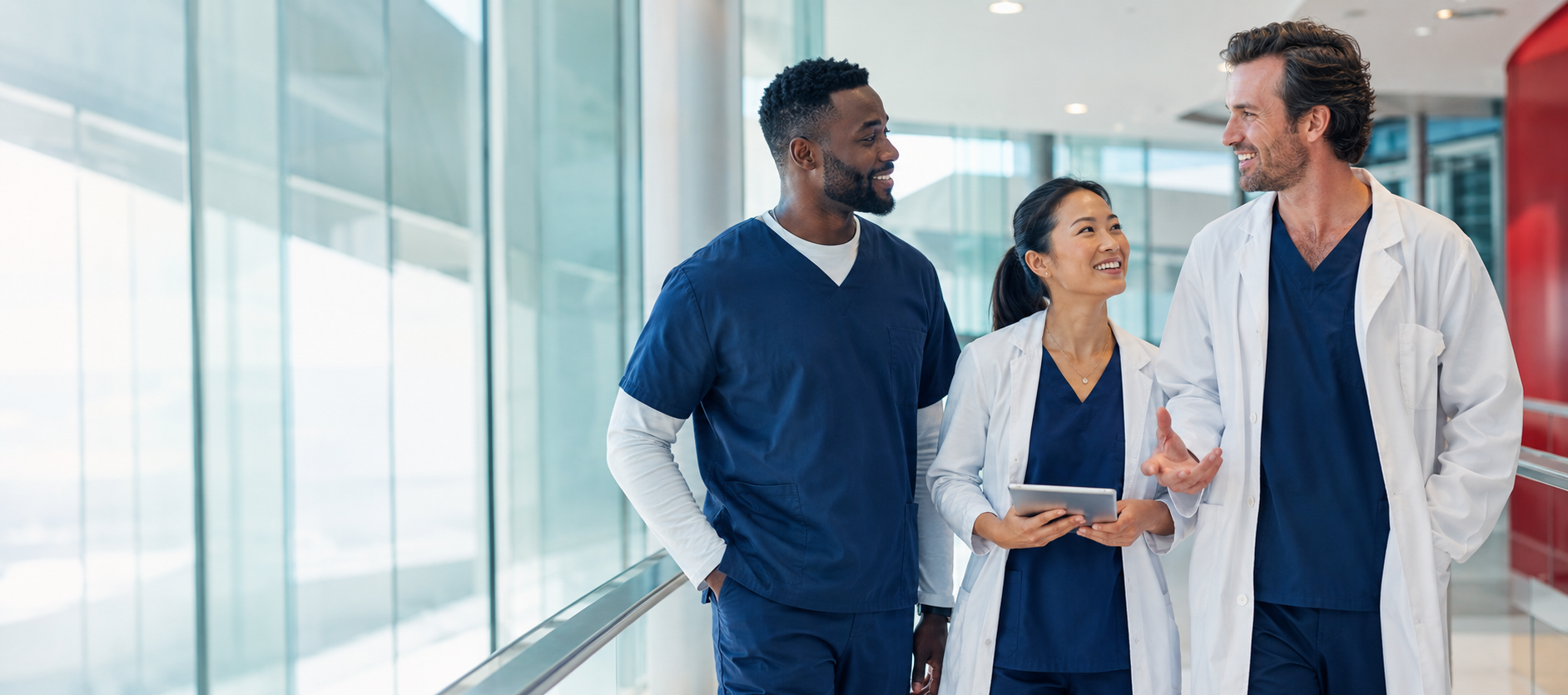 Healthcare professionals working together